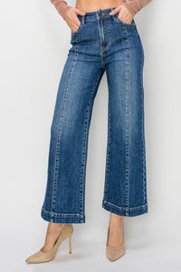 Risen High Rise Wide Leg Jeans