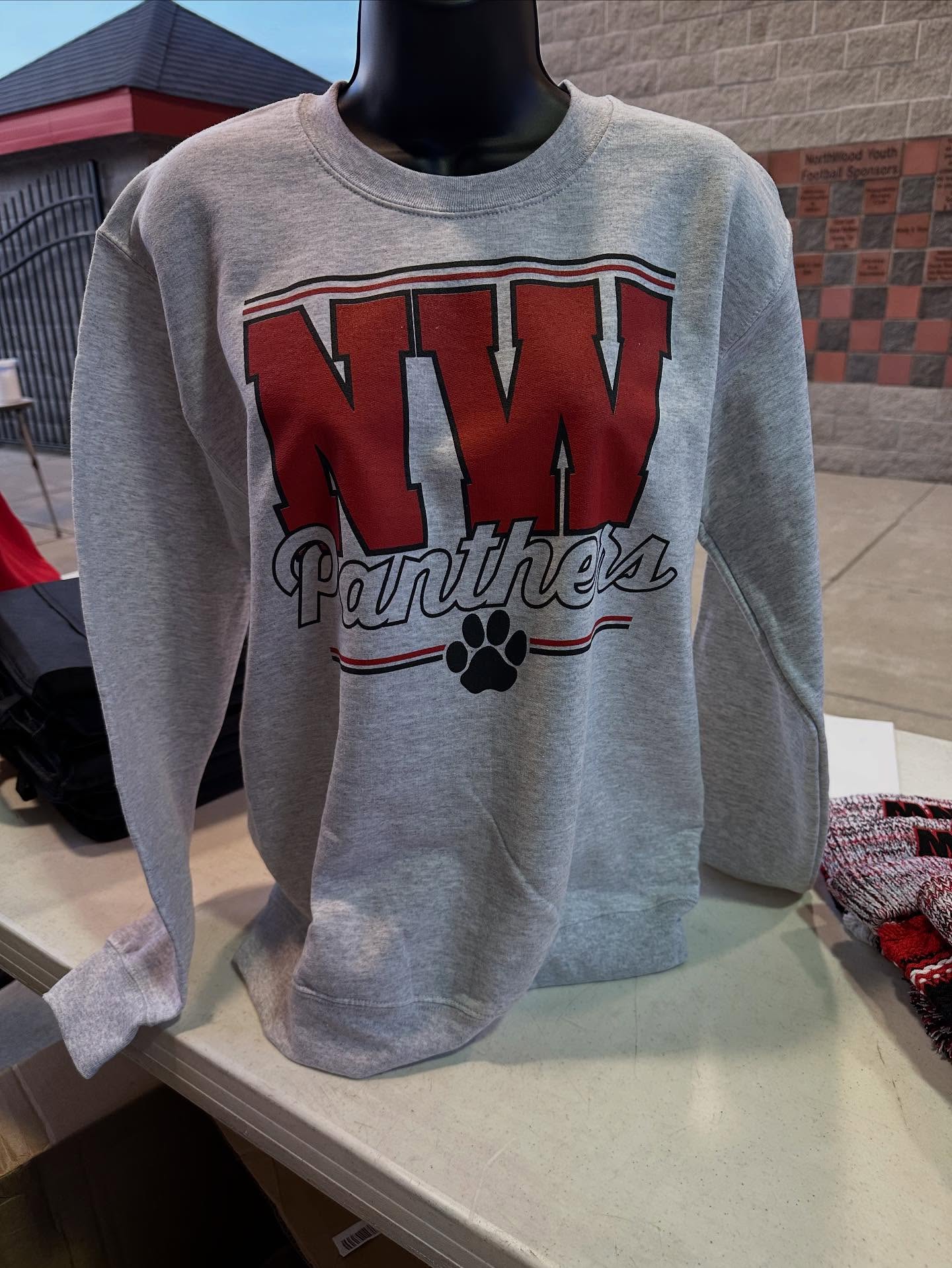 NW Panthers Gray Crewneck
