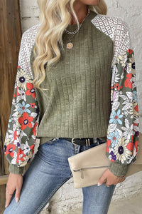 Laurel Olive Green Floral Top