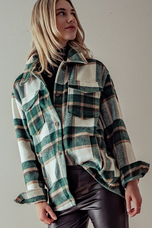 Shacket - Bella Green Plaid