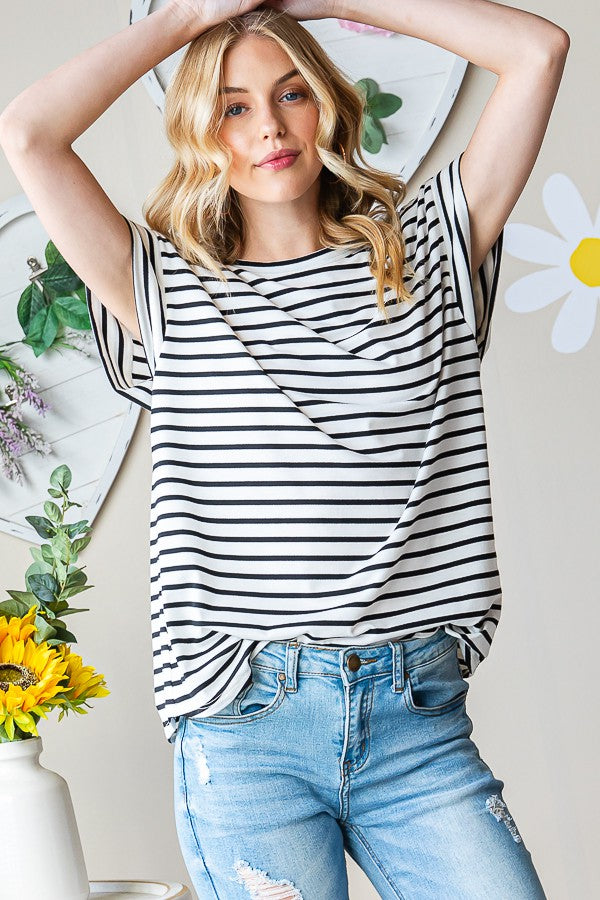 Striped Cap Sleeve Top