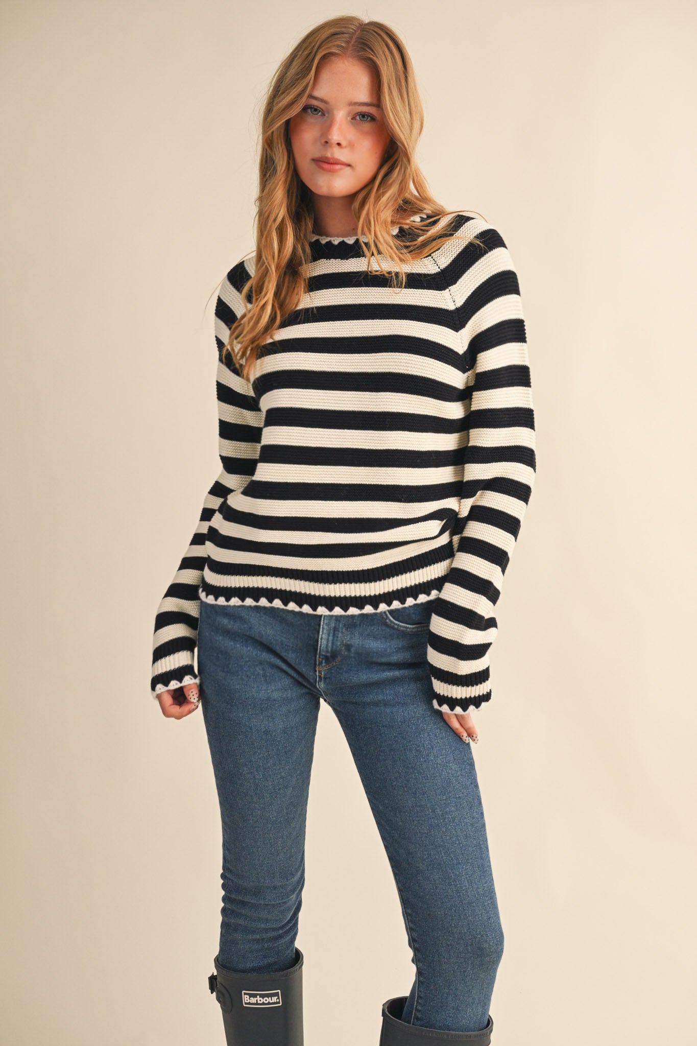 Black Striped Knit Sweater