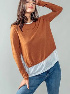 Layered Sweater Pullover - Asst. Colors