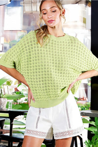 Lime Crochet Knit Sweater