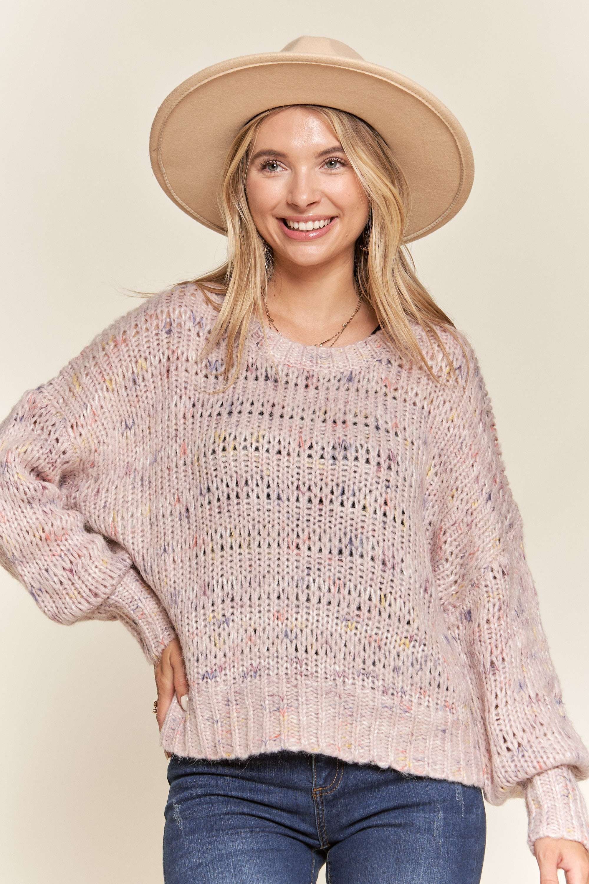 Mauve Confetti Sweater