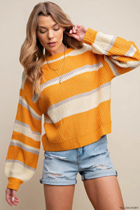 Orange Stripe Sweater