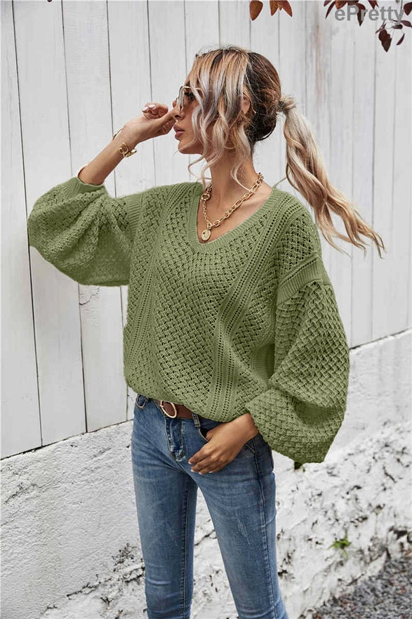 $30.00 SALE - Slouchy V Neck Sweater