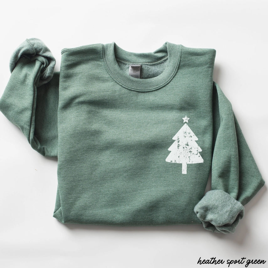 Green Christmas Tree Pocket Sweatshirt