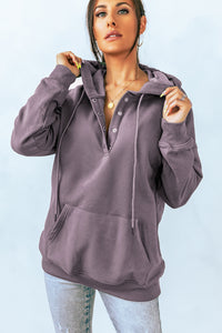 Sweatshirt  - Purple Snap Pullover