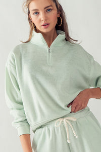 Quarter Zip Mineral Washed Sweatshirt - Asst. Colors