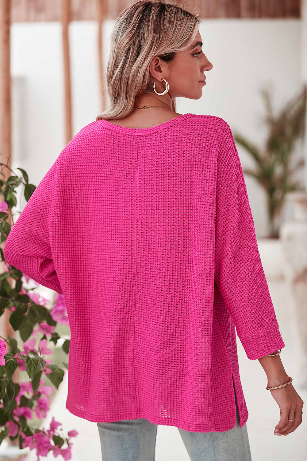 Fuchsia Textured Pullover