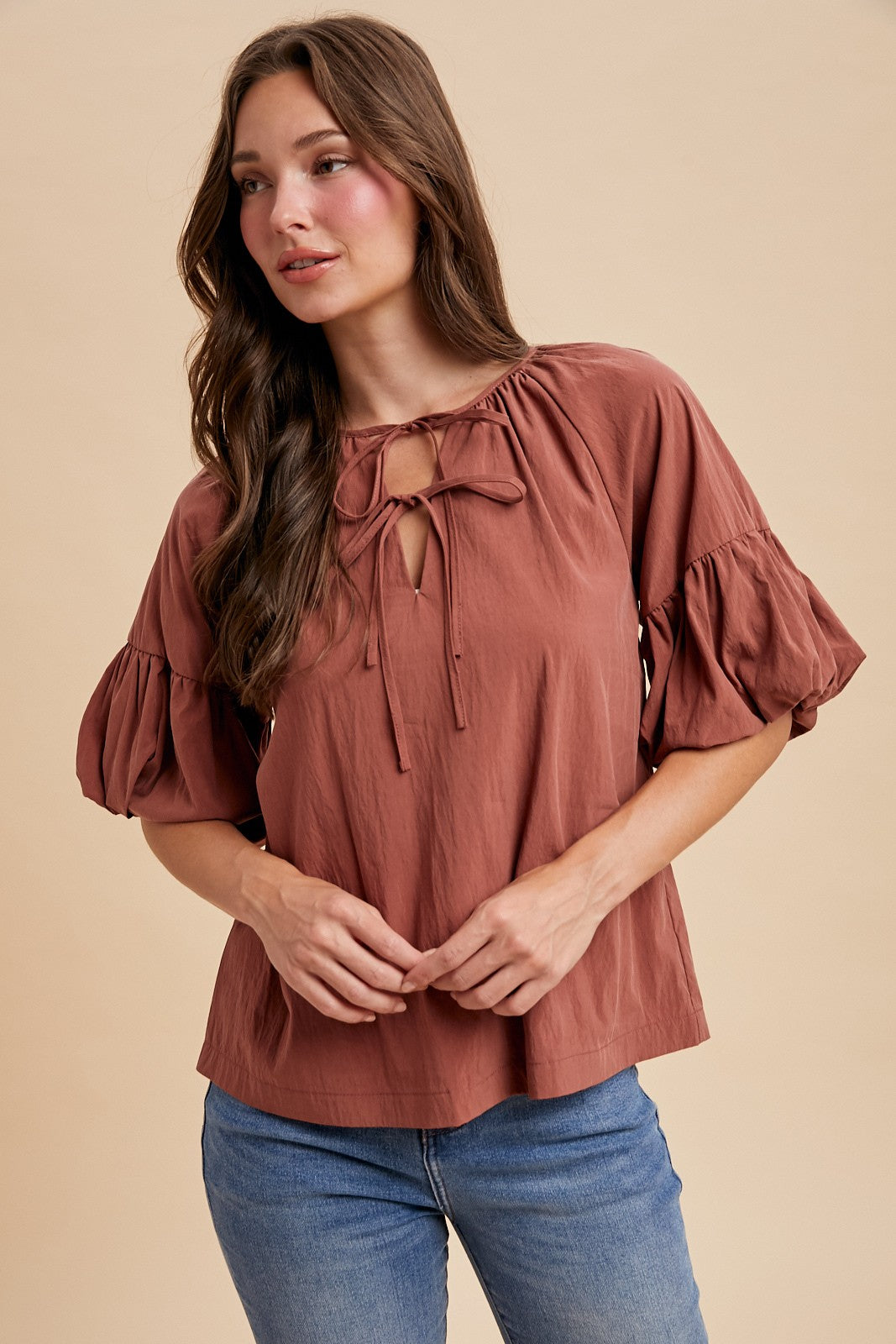Terracotta Peasant Top