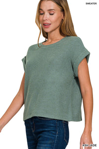 Short Sleeve Crew Neck Sweater