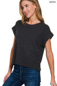 Short Sleeve Crew Neck Sweater