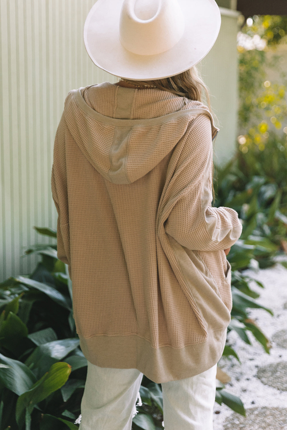 Khaki Thermal Zip Up Hoodie