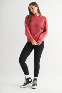 Cozy Waffle Knit Pullover - Asst. Colors