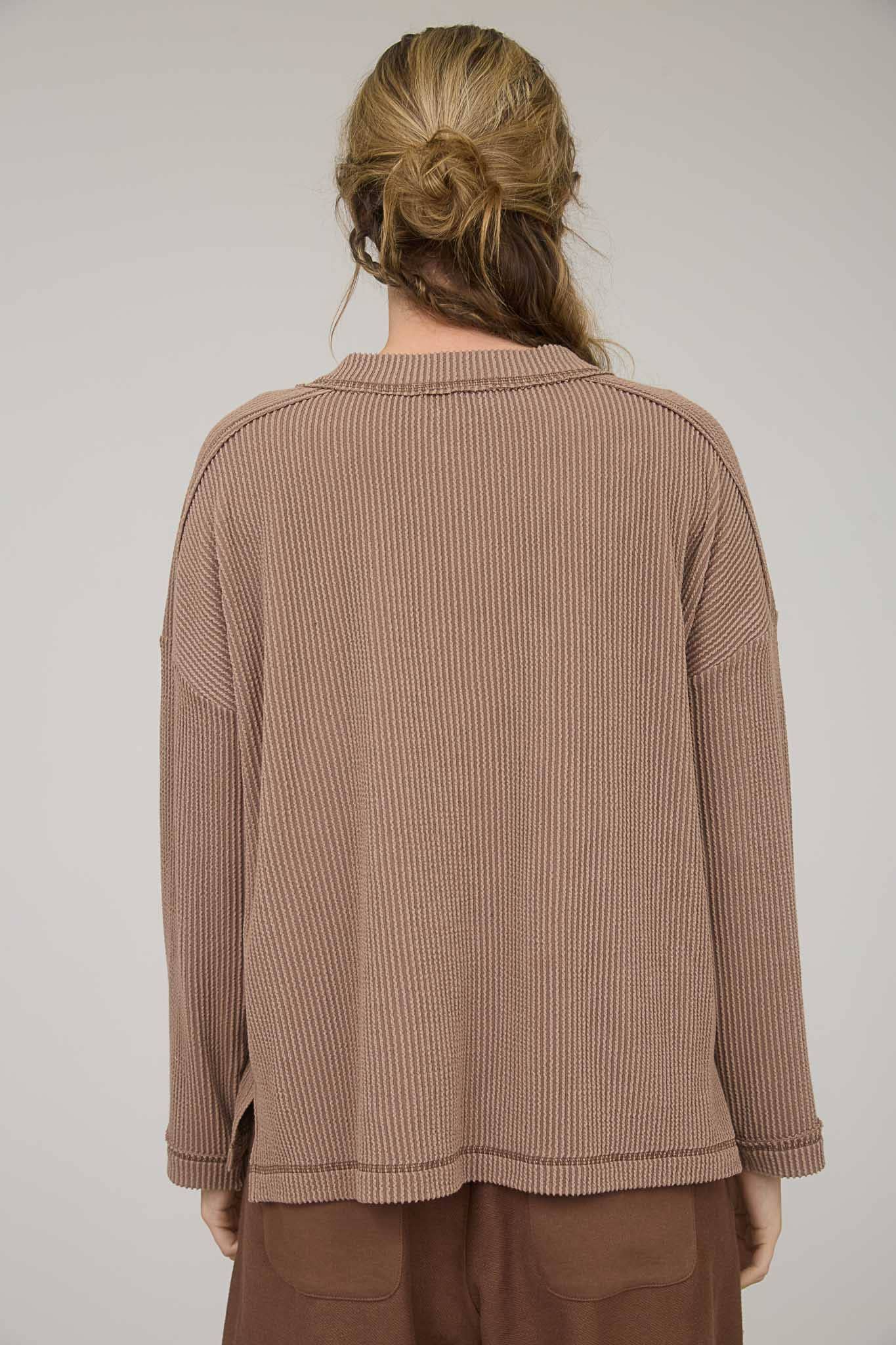 Ribbed Long Sleeve Top - Asst. Colors