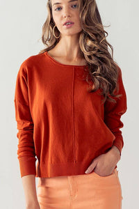 Rust Round Neck Sweater