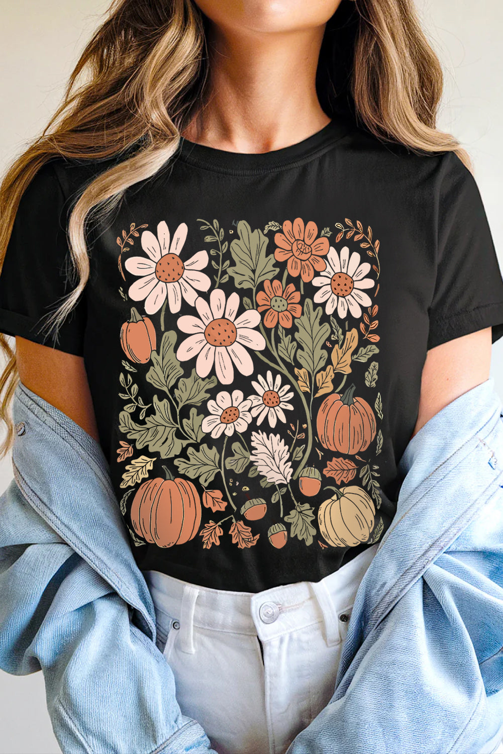 Graphic - Black Wild Flower Pumpkin