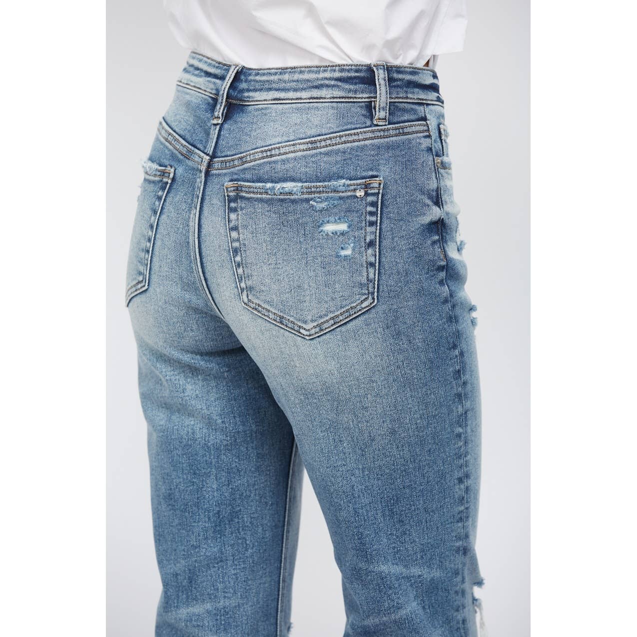 Mica Distressed Straight Jean