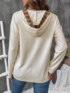 Cozy Plaid Trim Pullover