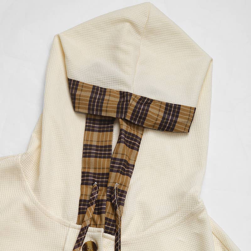 Cozy Plaid Trim Pullover