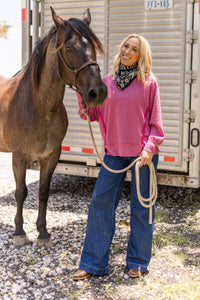 2 Tone Thermal Knit Top - Asst. Colors