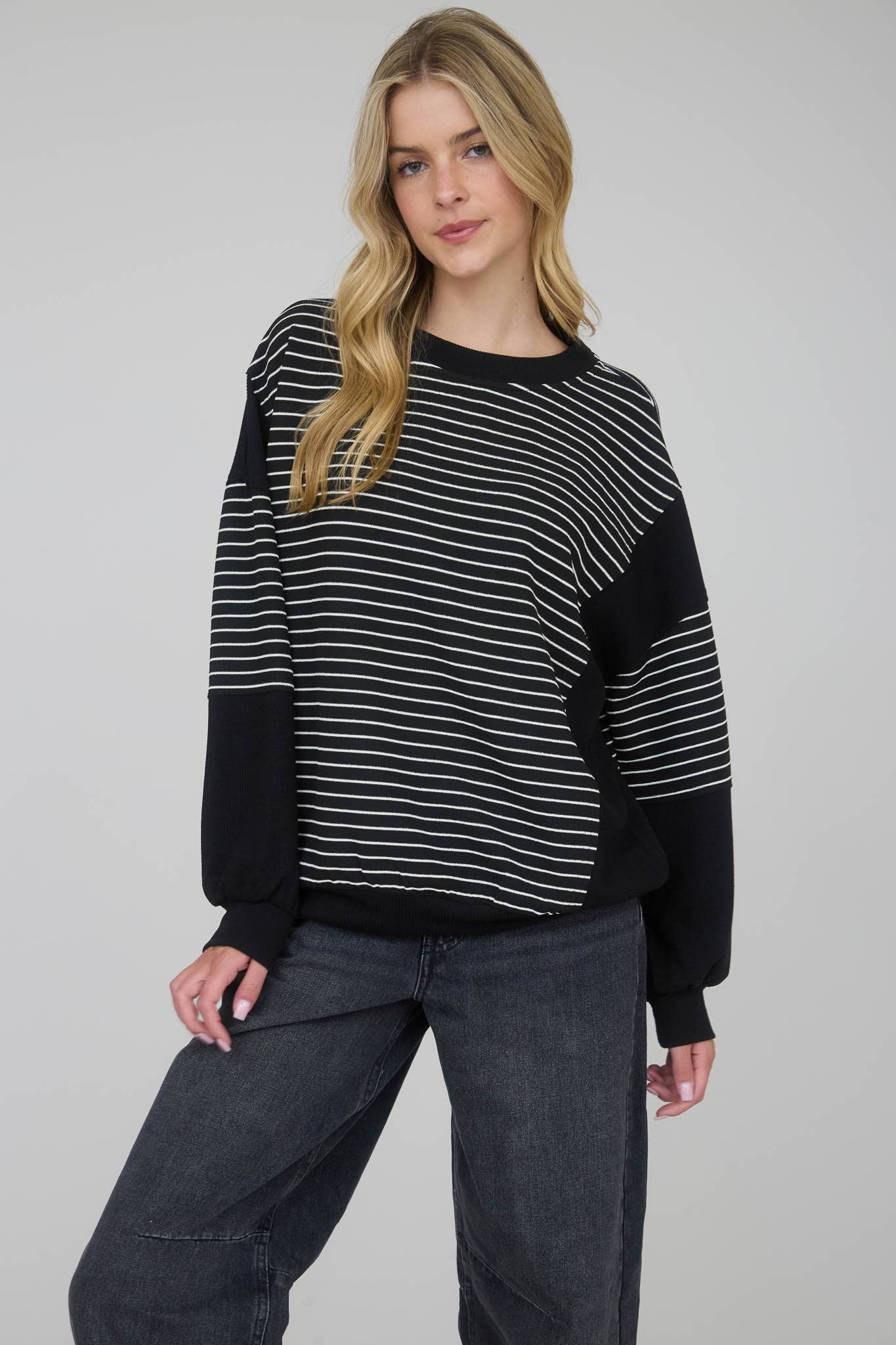 Contrast Stripe Sweatshirt - Asst. Colors