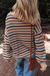 Cozy Khaki Stripe Sweater