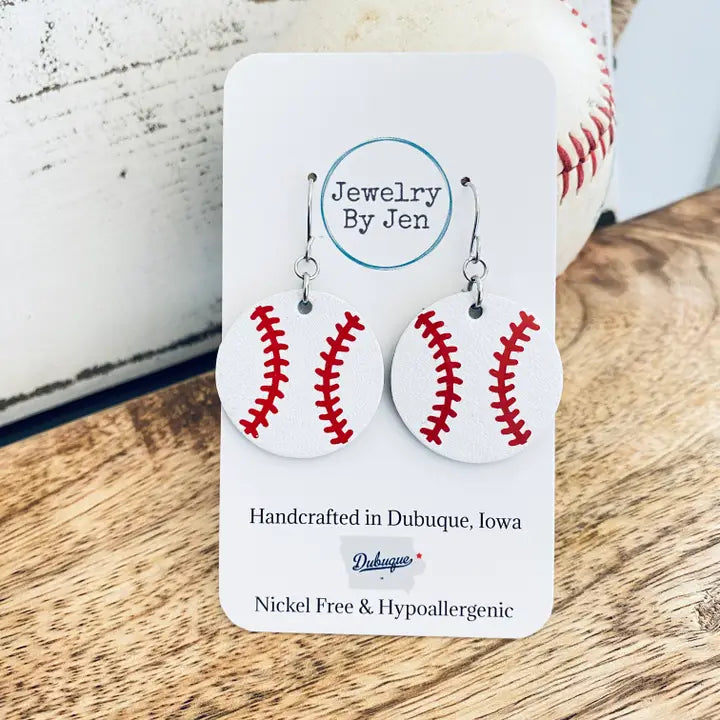 Baseball Leather Earrings