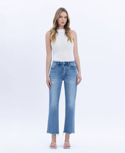 Vervet Frayed Hem Straight Crop