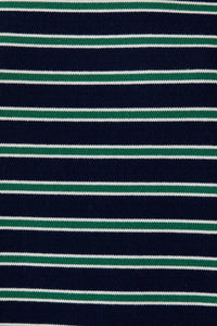 Navy & Green Stripe Boatneck Top