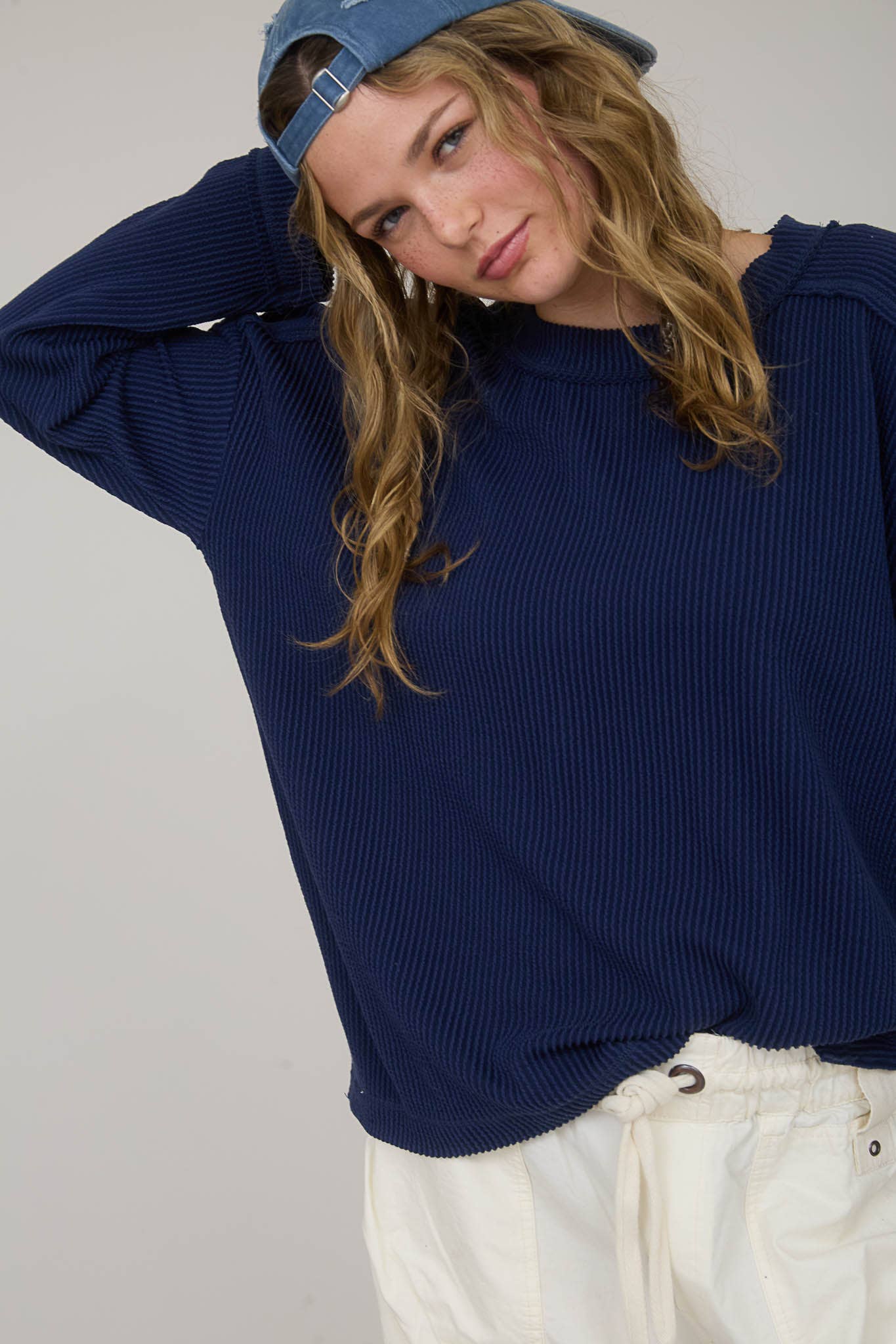Ribbed Long Sleeve Top - Asst. Colors
