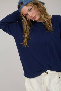 Ribbed Long Sleeve Top - Asst. Colors