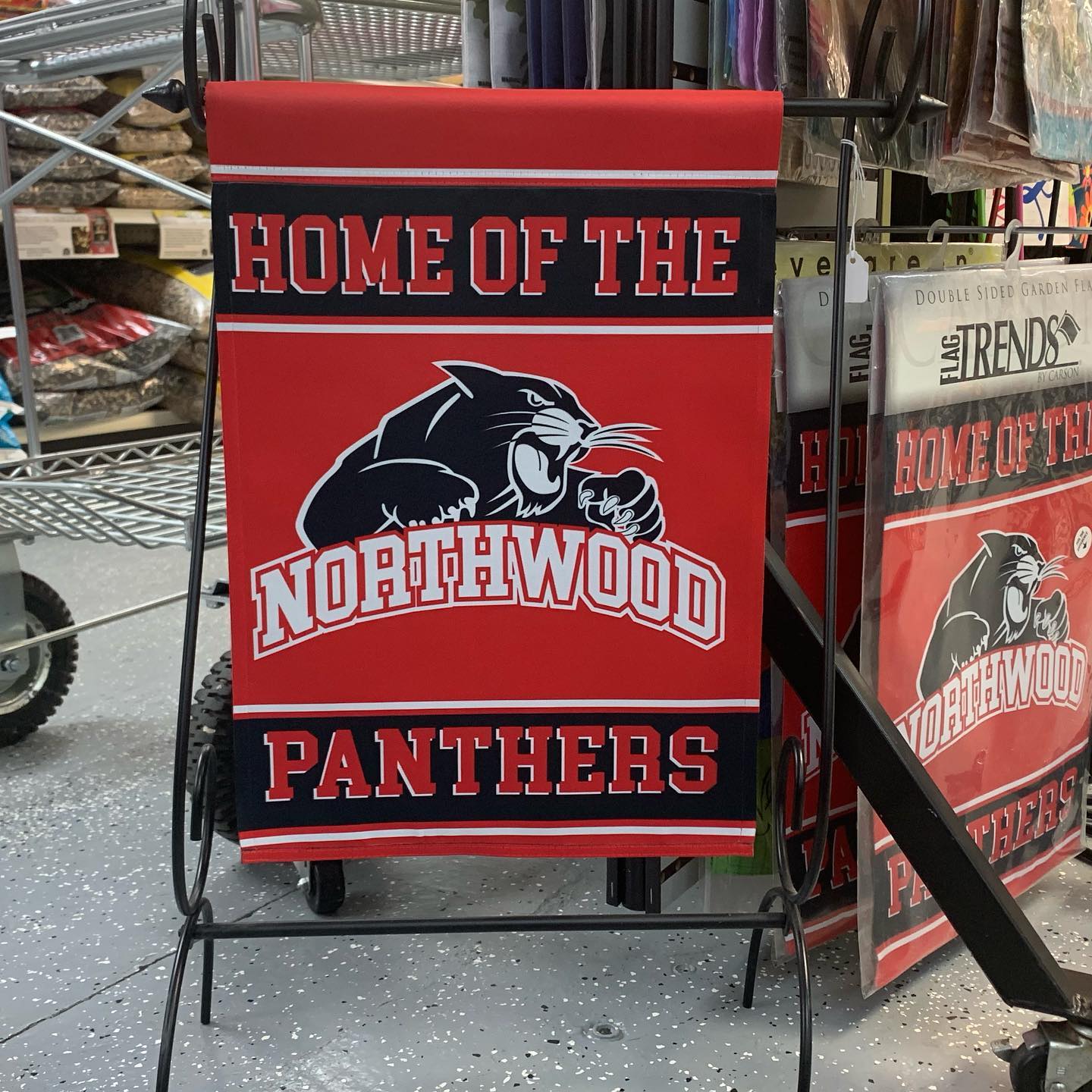 NorthWood - Red Home of the Panthers Garden Flag