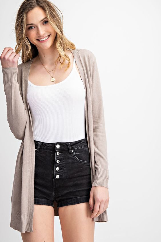 Basic Open Front Cardigans