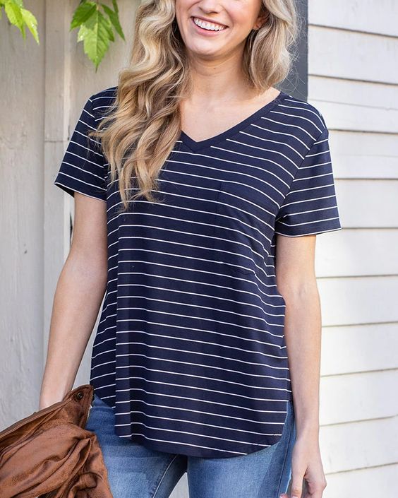 $20.00 SALE - G&L - Perfect Pocket Navy Stripe