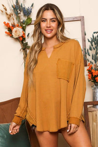 $30.00 SALE - Mustard Thermal Top