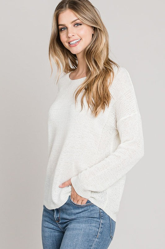 Sweater - Drop Shoulder with Ribbed Detail