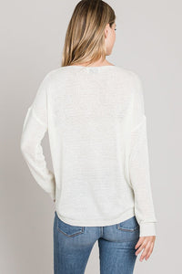 Sweater - Drop Shoulder with Ribbed Detail