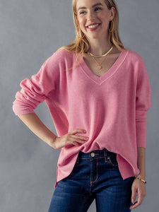 Heathered Loose Fit Sweater- Asst. Colors